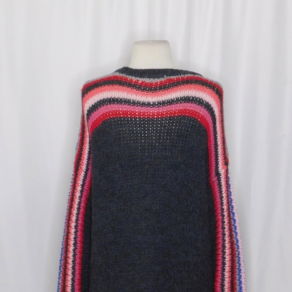 XIRENA Teton Aprés Ski Sweater Alpaca Gray Colorful Stripes Sporty Apres X-Small - Picture 11 of 15